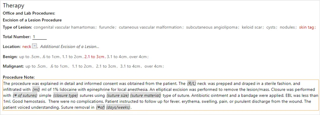 Text Macro within a Procedure Note