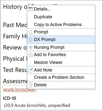 Diangostic Prompt - Acute Bronchitis