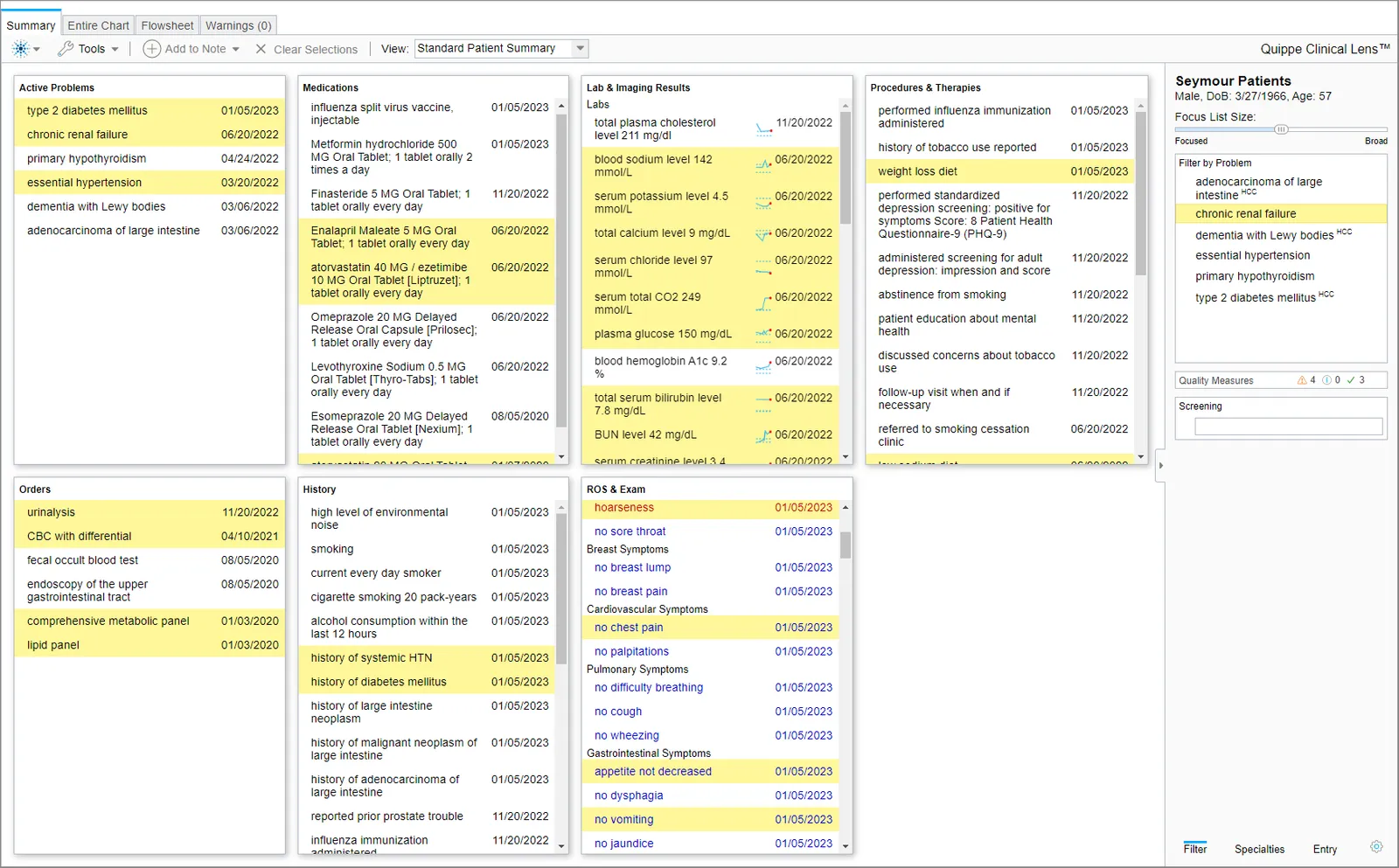 Clinical Lens - Chronic Renal Failure Findings Highlighted